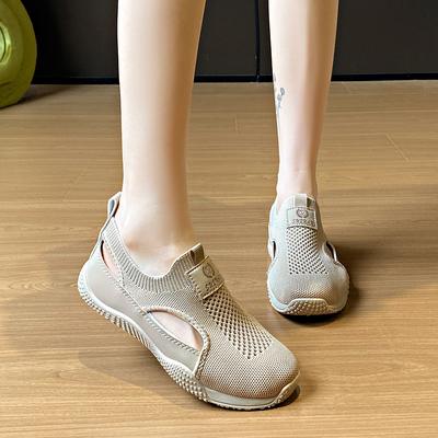 Sandalias de Malla de Verano Caladas Nuevas Transpirables Ocio Plataforma Versátiles Zapatillas Vulcanizadas para Mujer Zapatillas 2025