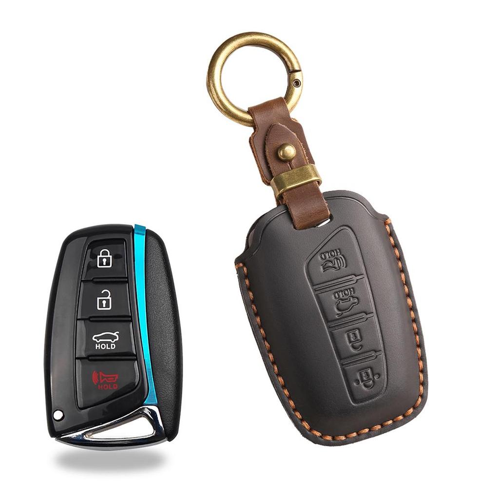 [Hyundai] Car Key Cover Car Key Case Cowhide Handmade Suitable for Shengda/ix45/Grui