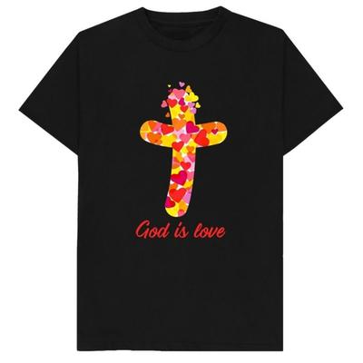 God Is Love Cotton Summer Tee Christian Shirt Short Sleeve Casual Apparel Religious Gift Top for Unisex Women Graphic TShirts