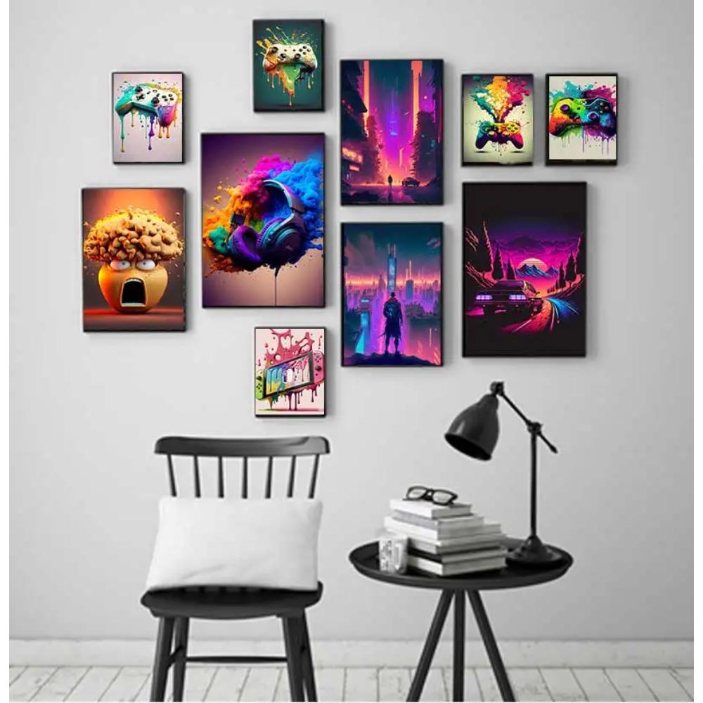 Colorful Game Controller Wall Art Poster Prints Nordic Aesthetic Picture Canvas Painting Gaming Boy Room Home Decoration