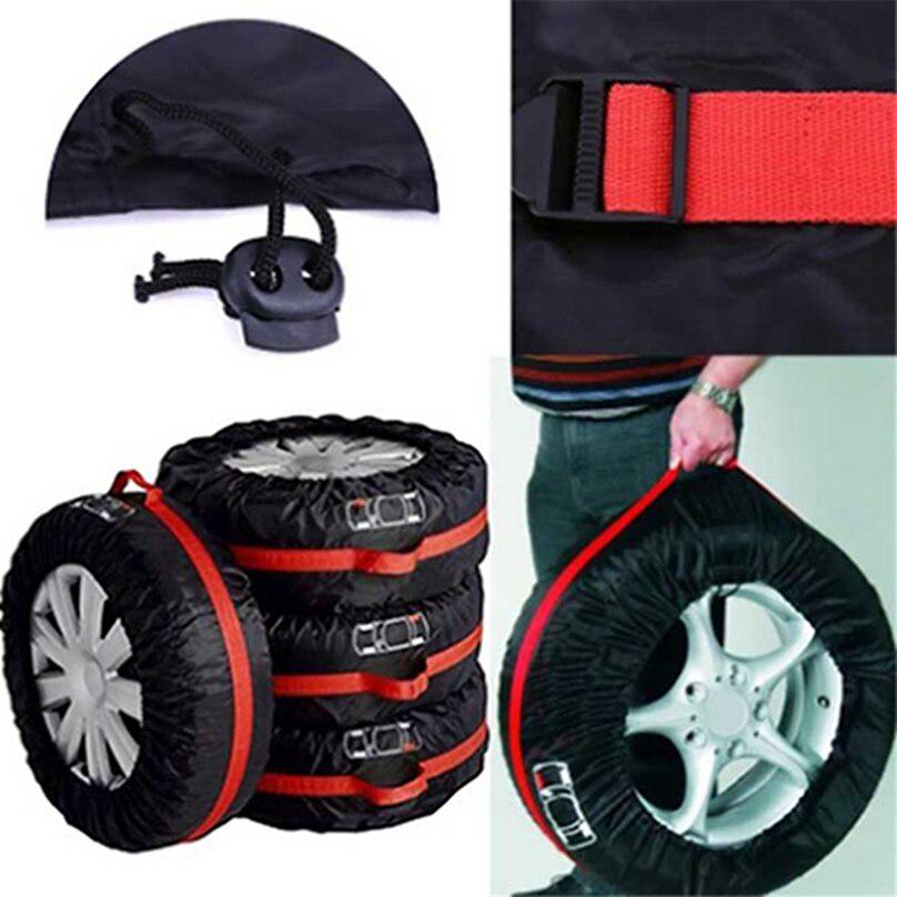 Large Spare Tire Cover Car Exterior Universal Storage Polyester Auto Wheel Bag