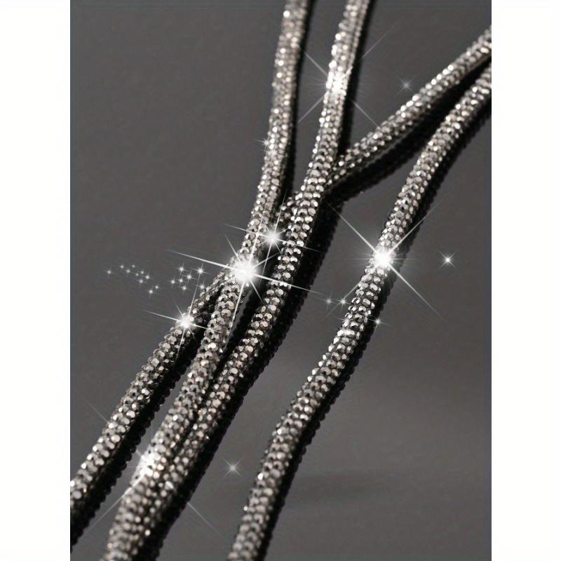 1pair White Rhinestone Shoelaces With Rhinestone Decoration, Fashion Diy Lace For Sneakers And Athletic Shoes Summer Party