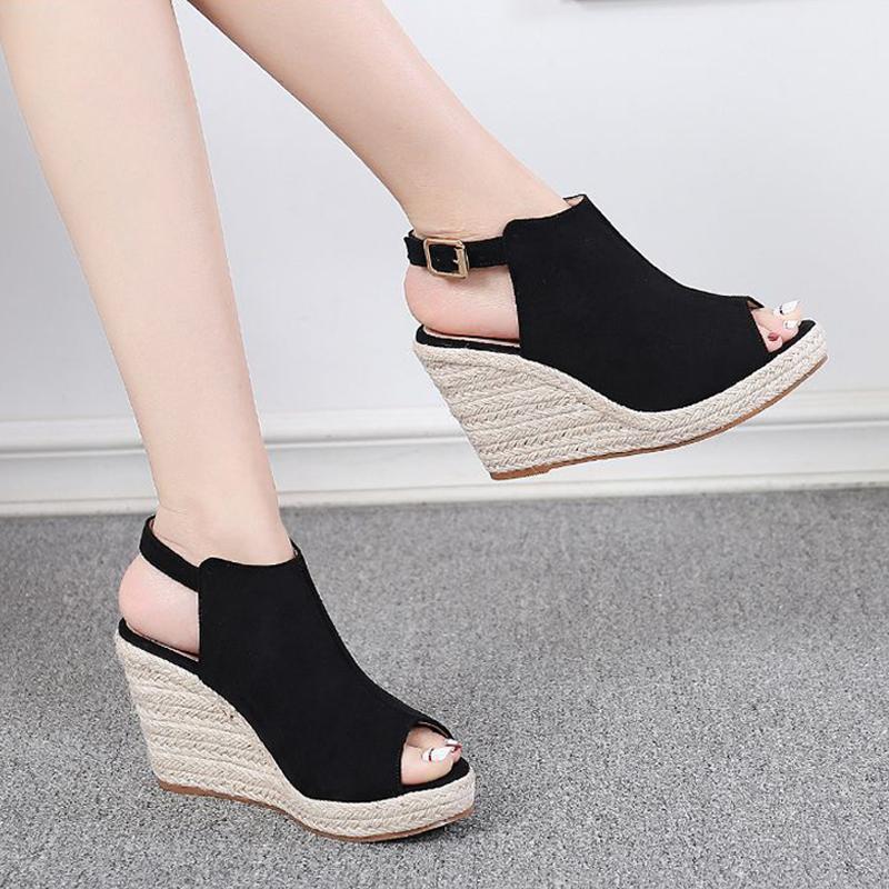 2025 Καλοκαιρινά Παπούτσια Flat Platform Peep toe Ψηλοτάκουνα Σανδάλια Μόδα Γυναικεία παπούτσια για πάρτι Γυναικεία Σανδάλια Wedges Plus Size 42