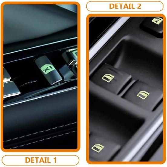 4 Stück Auto Leuchtende Knopfaufkleber Fluoreszierende Klebeaufkleber für Stilvolles Auto-Interieur Einfache Montage Nachtsicherheitsaufkleber für Fenster und Armaturenbrett-Knöpfe