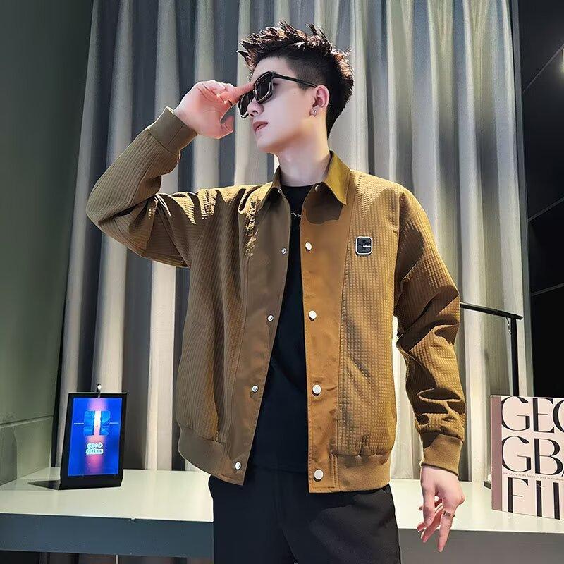 Lapel Jacket Men's Autumn Trendy Brand Ruffian Handsome Men's Coat 2025 New Men's Casual Clothes
