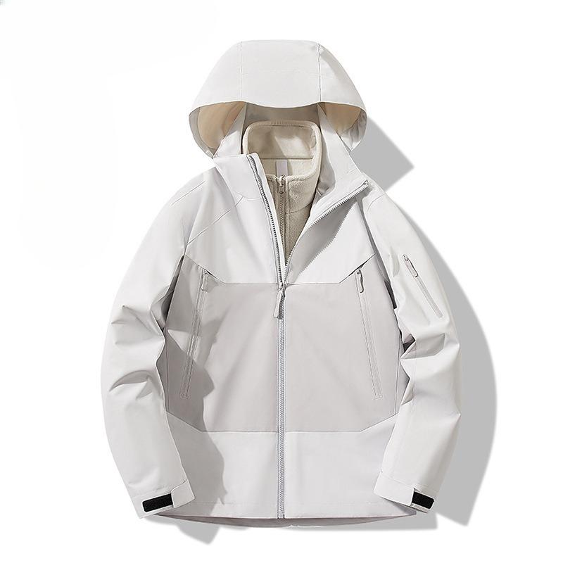 

Куртка три в одном для улицы, ветрозащитная и водонепроницаемая, двухкомпонентный альпинистский костюм для мужчин на осень и зиму 4XL