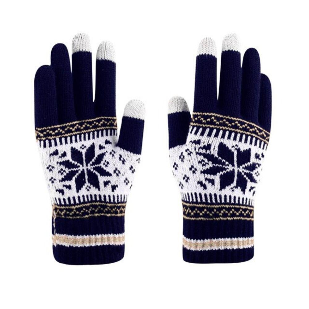 Student Unisex Gloves Christmas Snowflakes Gloves Full Fingers Gloves Korean Style Mittens