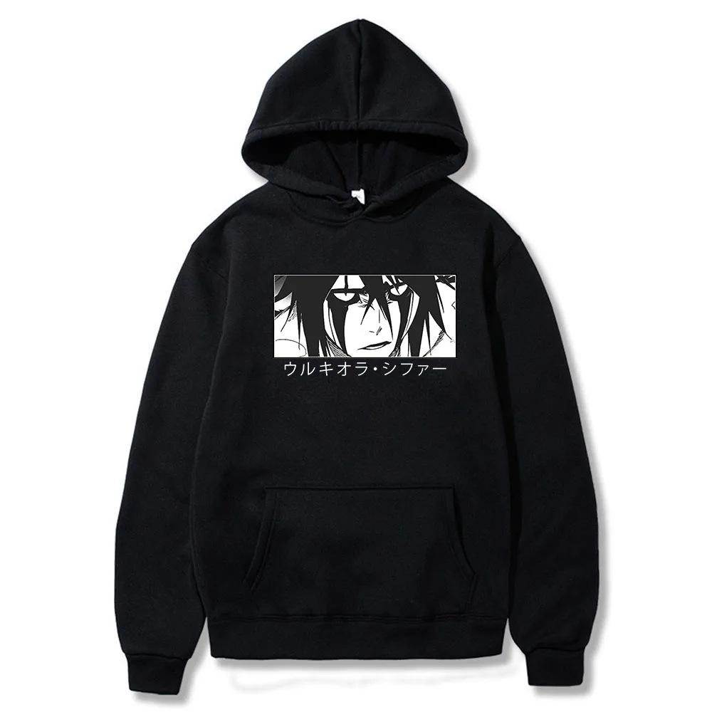 Japanese Anime Bleach Ulquiorra Cifer Manga Harajuku Hoodies Autumn Winter Fleece Streetwear