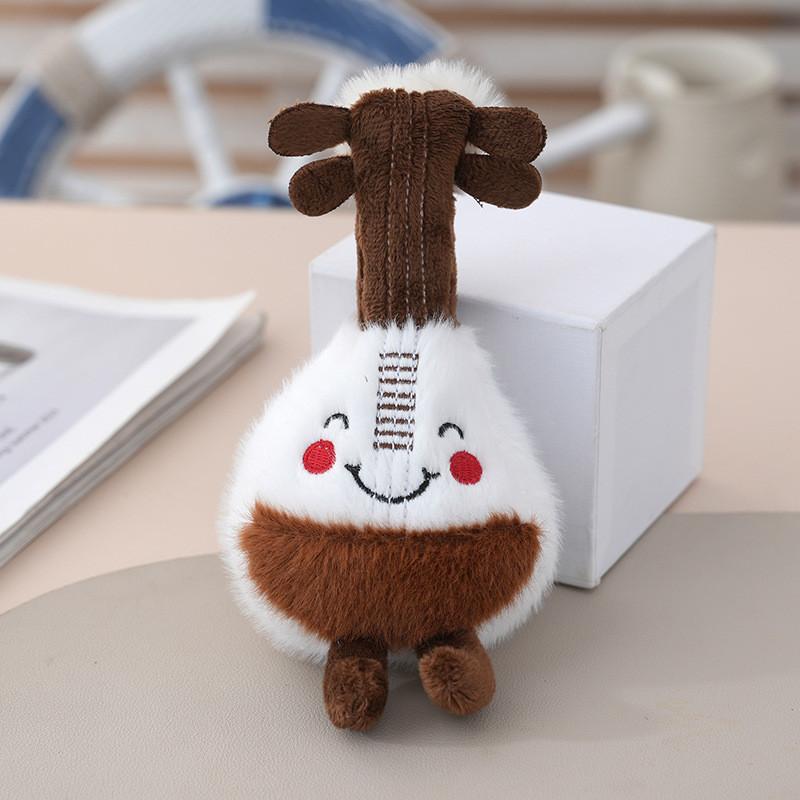 Plush Cute Cartoon Guitar Pendant With Long Fur And Pp Cotton For Gift Girls