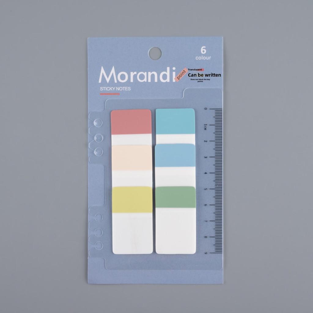 Colorful Transparent Morandi Ruler Index Stickers - Writable Classification Labels & Sticky Notes