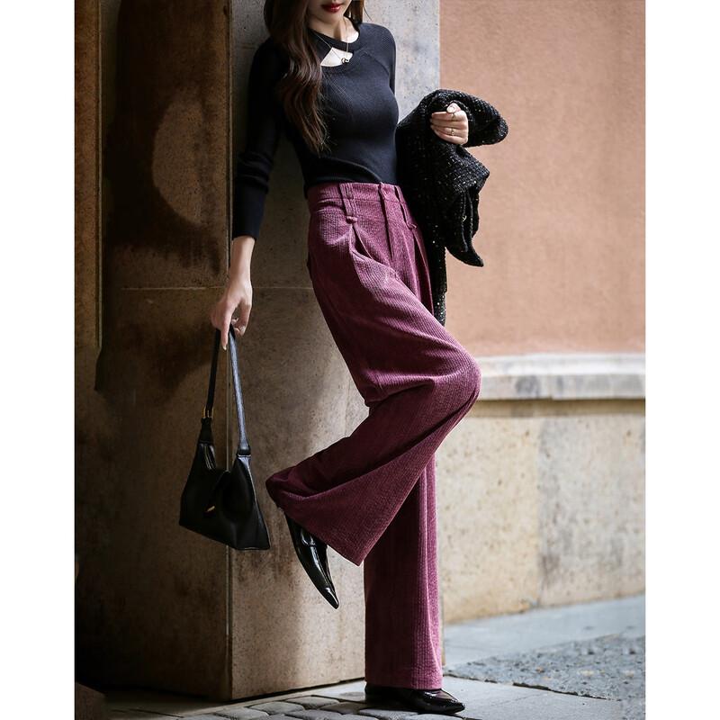 Demana Autumn Warm Chenille Pleated Wide-Leg Casual Pants