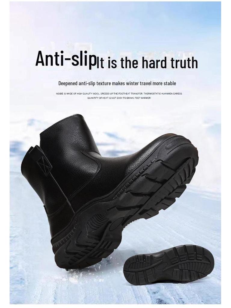 Unisex Winter Fur-Lined Waterproof Slip-On Snow Boots