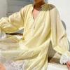 Women's Long Sleeve Elegant Tencel Linen Dress - French Southern Summer Vacation Style
