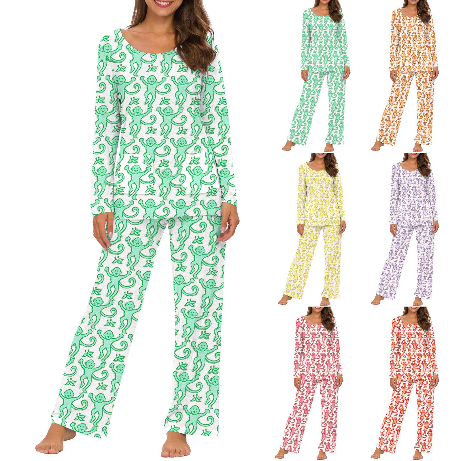 

Женский комплект из 2 предметов с цветочным принтом, рубашка на пуговицах с длинными рукавами, широкие брюки-палаццо, одинаковые комплекты пижам