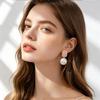 Gold-Plated Silver Needle Freshwater Pearl Flower Earrings - Elegant French Light Luxury for Women