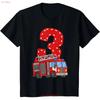 Kids Fire Truck Rd Birthday Party Toddler Boy Year Old T Shirt for Vintage Washed Designer Clothes Comfortable Fashion