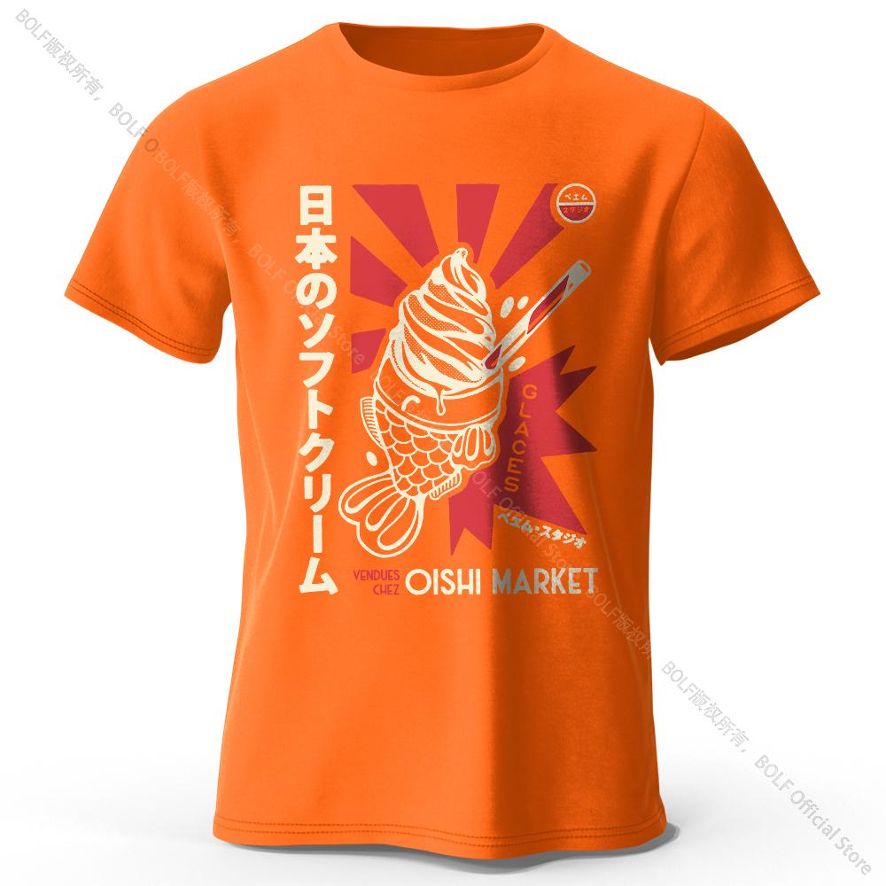 Japanese Foodie Print T-Shirt, Soft & Breathable Round Neck Short Sleeve Tee, Unisex Cute & Cultural Style