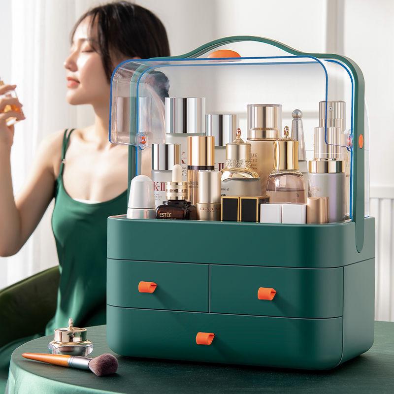 Cosmetics & Jewelry Organizer: Dustproof Storage Rack for Skincare, Lipstick & More