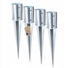 4X Pole Base Round Hammered Anchor 100X750Mm Di100 Galvanized Bracket
