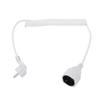 Extension Cord 3 X 1mm² Spiral Cable with Plug 0.8 2m Flexible IP20 16A for Home Office Outdoor Construction Site White