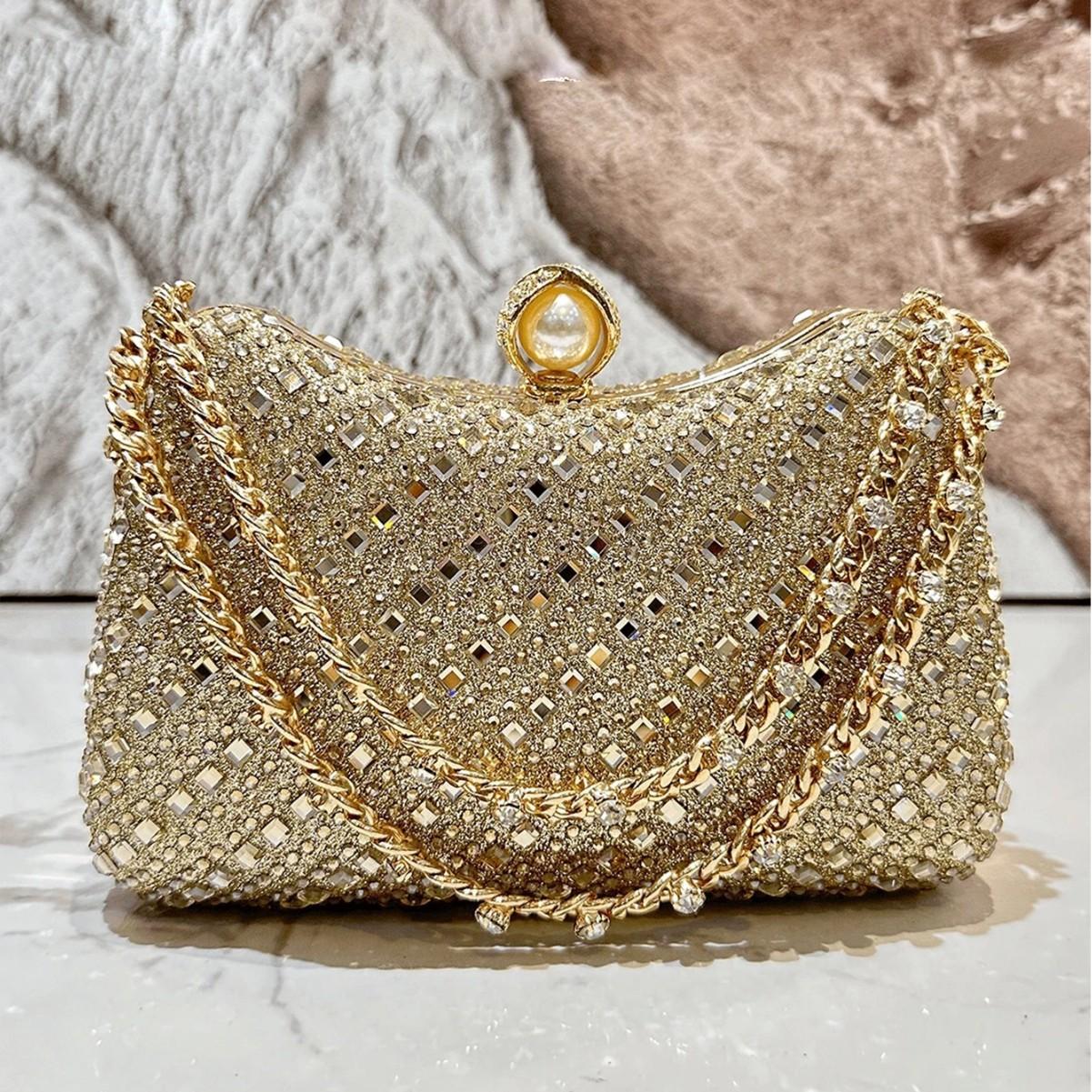 Diamond Dinner Bag Banquet Bag Dress Wedding Banquet Messenger Bag Fashion Evening Bag Celebrity золотой