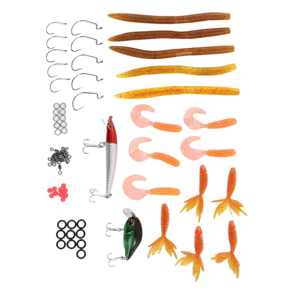 67PCS Fishing Lures Kit Bait Tackle Kit with Hard and Soft Bait Jigs Fishing Hooks for Freshwater and Saltwater