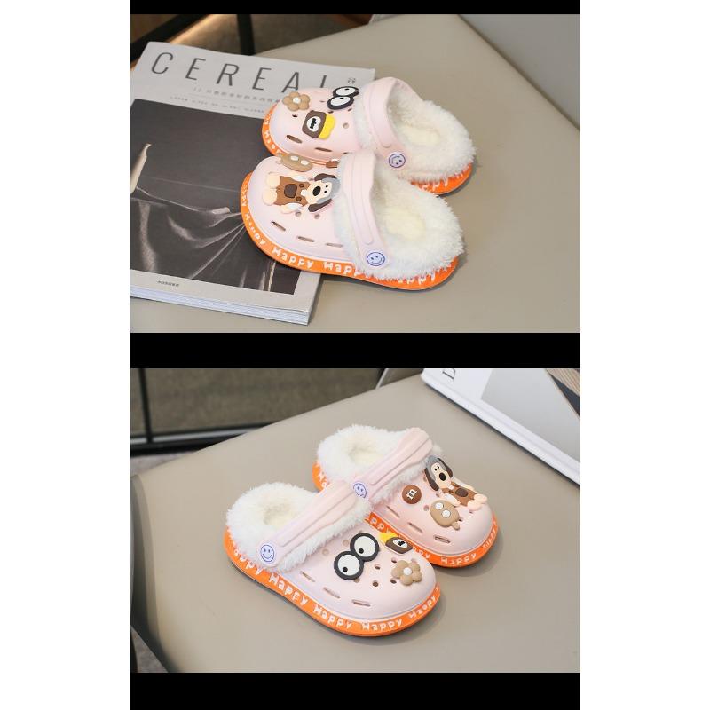 Odnímatelné, Dětské boty s roztomilým zimním teplem a plyšovými, hřejivými bavlněnými botami, bavlněné pantofle