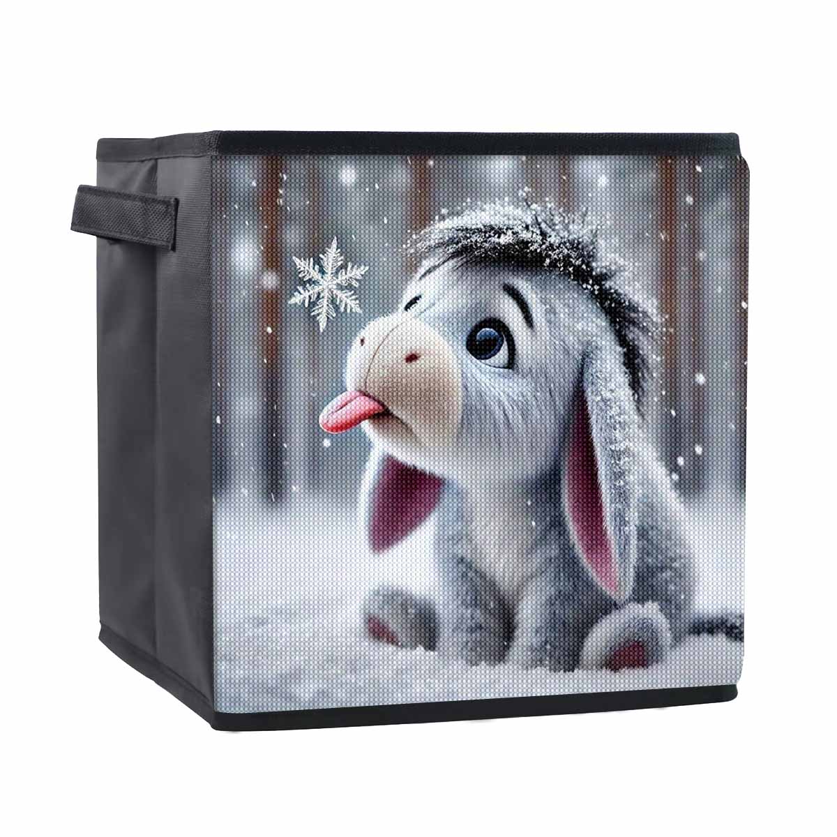 

The Little Donkey in The Snow 5D Diamond Painting Storage Basket Full Round Drill Mosaic Diamond Embroidery Cross Stitch Kits Home Decor Home Decor 25cmx25cm