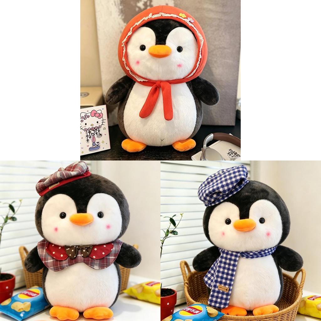 Peluche Pinguino con Sciarpa per Bambini e Collezionisti