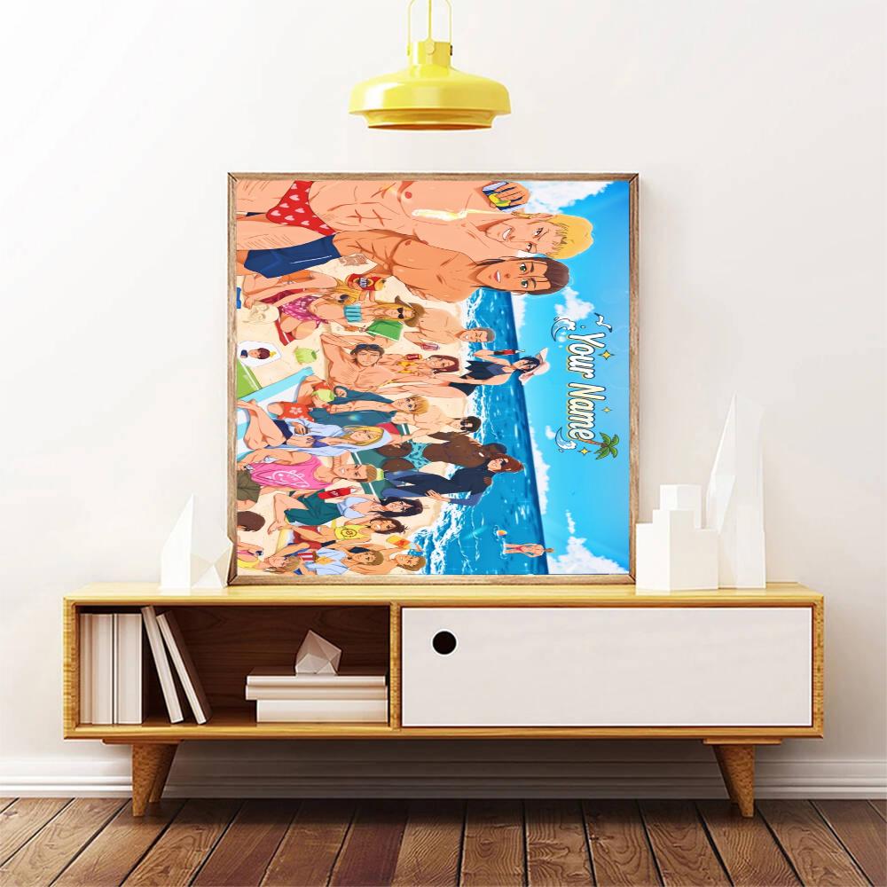Attack Titan Personalized Name Diamond Paintings Mosaic Wall Round Diamond Art Painting Kits Embroidery Crystal Accessories Frameless