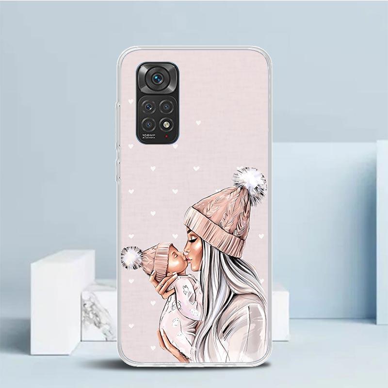 Mom Baby Girls Phone Case For Xiaomi Redmi Note 15 14 14S 13 12S 12 Pro Plus 11S 11 11T 11E 10S 10 + Soft TPU Back Cover Redmi N