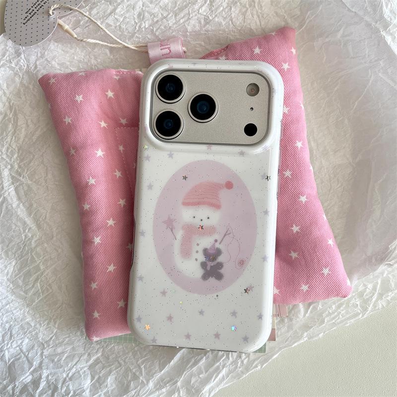 

Korean-Japanese Star, Bear, and Snowman iPhone Case for iPhone 17, 16 Pro Max, 15, 14 iPhone 15