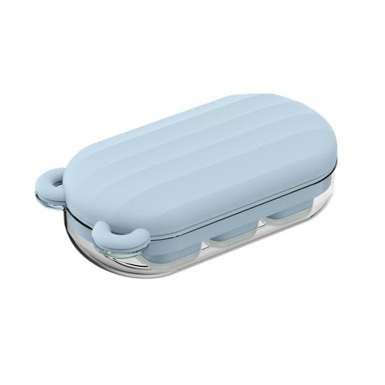 Ice Cube Mold with Sealed Lid Large Capacity Silicone Ice Tray One-Click Release Soft Bottom Freezer Safe Ice Maker for Kitchen синий