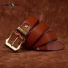 Móda Osobnost Retro Zesílený Hladký Vrchní Vrstva Hovězí Kůže Pravá Kůže Pánský Opasek Drsný Chlap Měděná Přezka Opasek