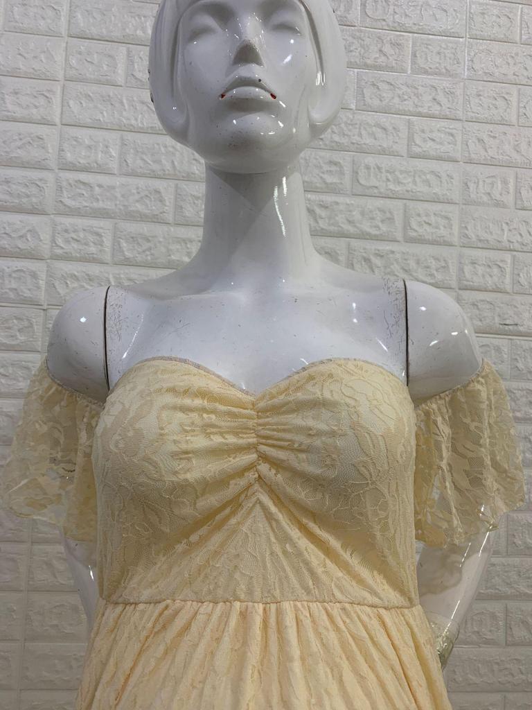 Vestido de Encaje Europeo y Americano con Mangas Acampanadas para Fotografía de Maternidad 8919