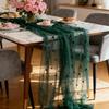 Tulle Fabric Lace Table Runners White Pearl Chiffon Fabric Table Decorations for Bridal Shower Birthday Party Wedding Arch Decor