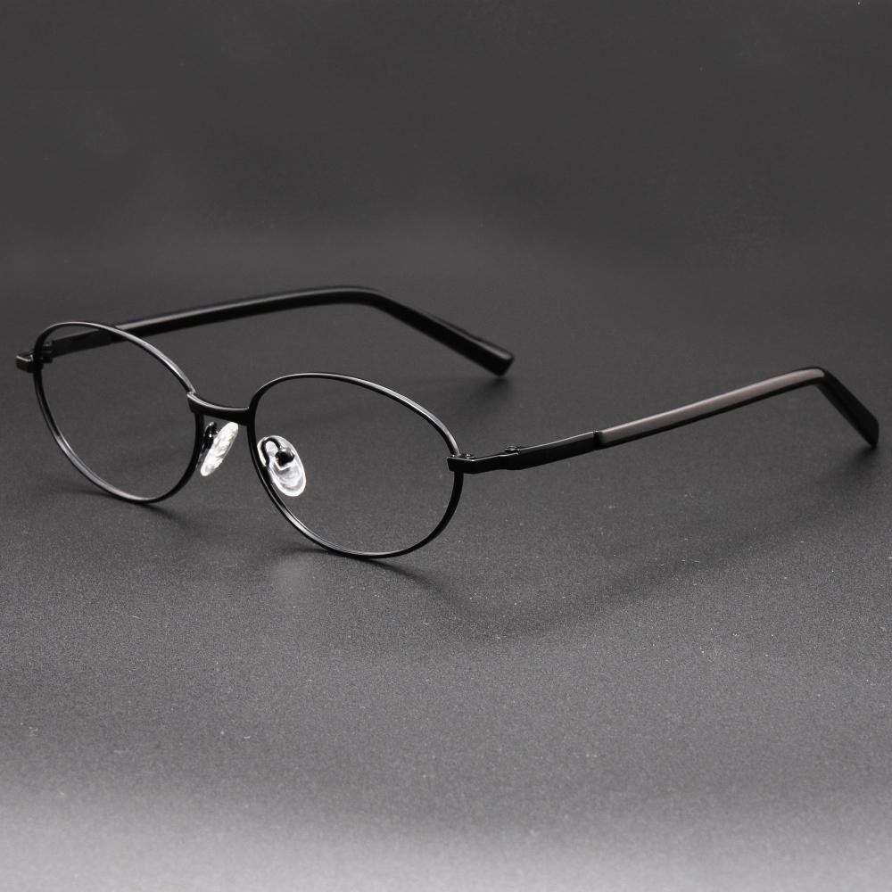 Vintage Old Money Aesthetic Oval Fake Glasses Frame Men Women Korean Style Luxury Brand Design Optical Prescription Eyeglasses