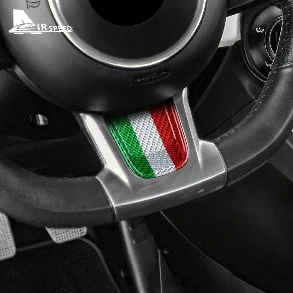 Real Hard Carbon Fiber Sticker For Fiat 500 Abarth 595 2020 2021 2022 2023 Car Bottom Tricolor Interior Trim Accessories
