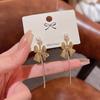 Fairy Tassel Pearl Bow Earrings In S925 Silver