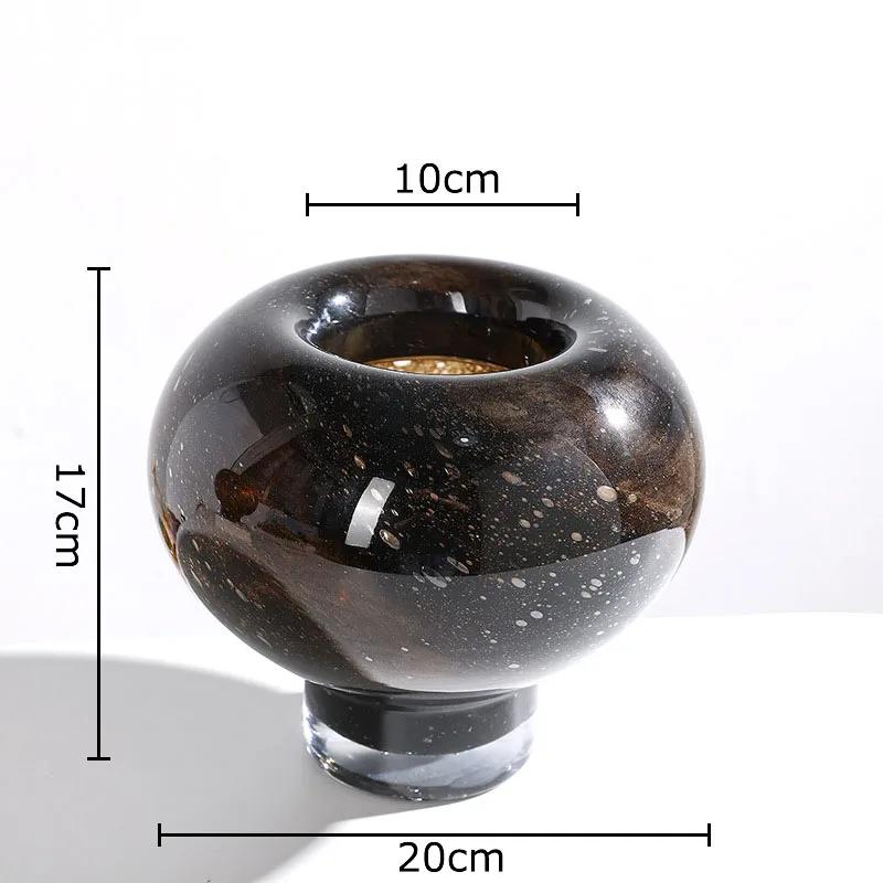 Gradient Color Circle Glass Vase Table Decoration Flower Arrangement Creative Mushroom Shaped Flowers Vases Room Aesthetic Decor