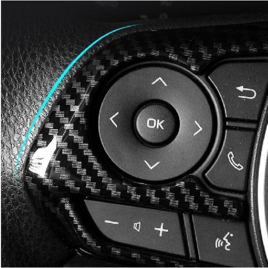 For Toyota RAV4 2019-2025 Carbon Fiber Steering Wheel Control Button Cover 3PCS