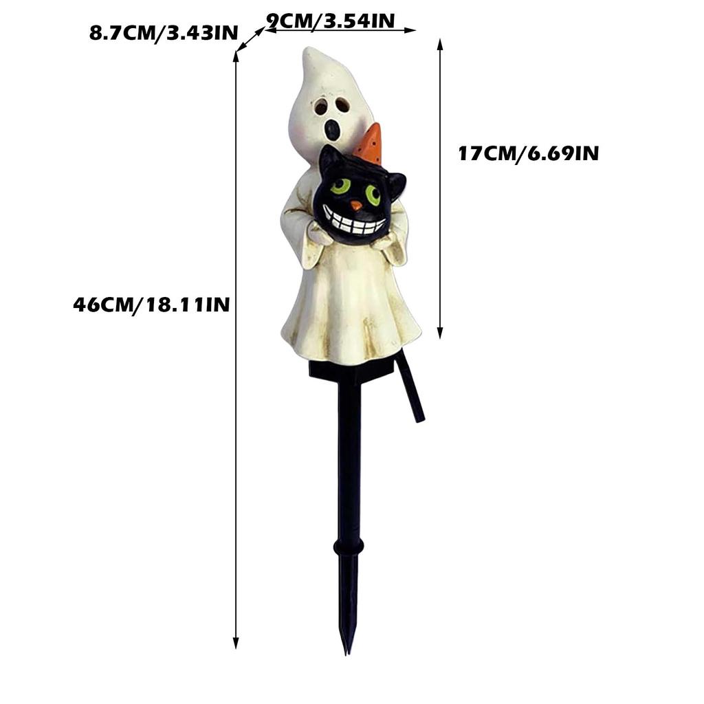 Halloween Ghost Lights Outdoor Solar Pumpkin Lamp With Stakes Halloween Decor Outdoor Lawn Walkway Pathway Lighting Decoration