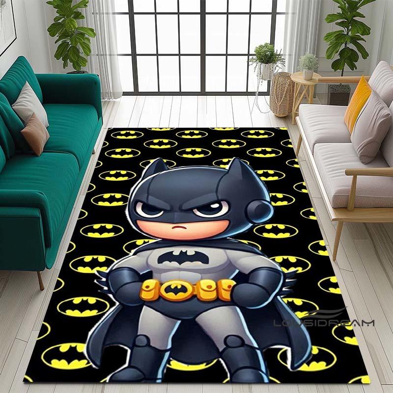 Cartoon Classic: Batman Area Rug — Batman Logo Accent Rug for Living Rooms & Kids' Bedrooms — Comfortable, Non-Slip, and Durable