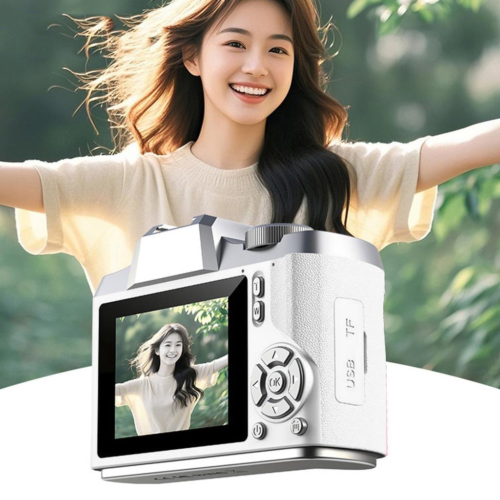 Digital Camera 1080P 48MP 2.4 Inch Screen 18x Zoom Autofocus Camera with Fill Light Keychain for Portrait Landscape