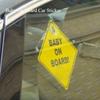 Baby On Board Safety Car Window Suction Cup Yellow Warning Sign Accessor Driving Accessor Car Sticker