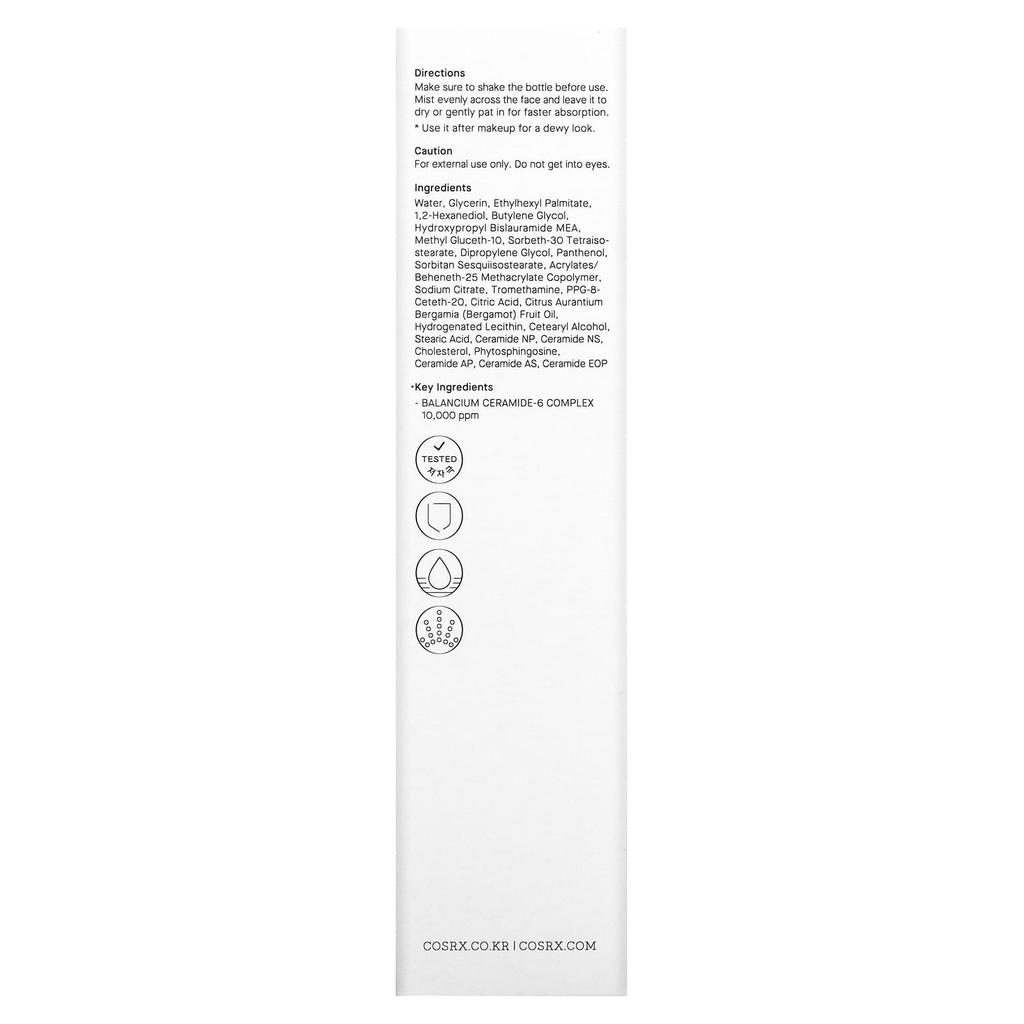 COSRX Komfortowa Ceramidowa Mgiełka Kremowa, 4,05 fl oz (120 ml)