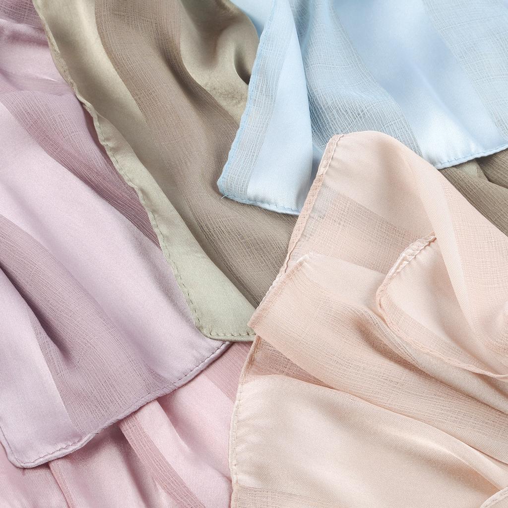 Women'S Hijab Shawl Pleated Chiffon With Stripes Natural Wrinkle Middle East Dubai Hijab