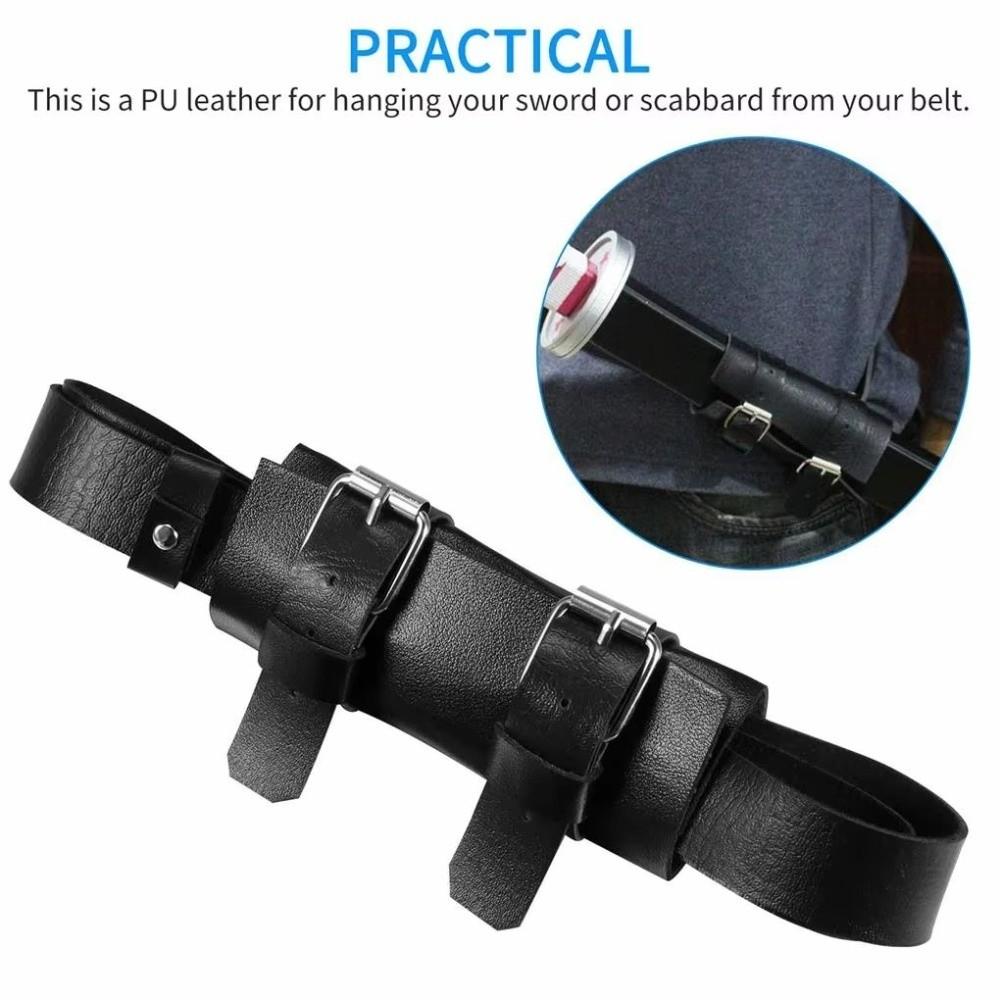 Buckled Loop Samurai Sword Belt Leather Cosplay Sword Waist Strap Costume Role Play