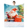 Christmas Series digitalprinted polyester Bedroom velvet flannel soft sofa cover blanket Fleece soft sofa cover blankets