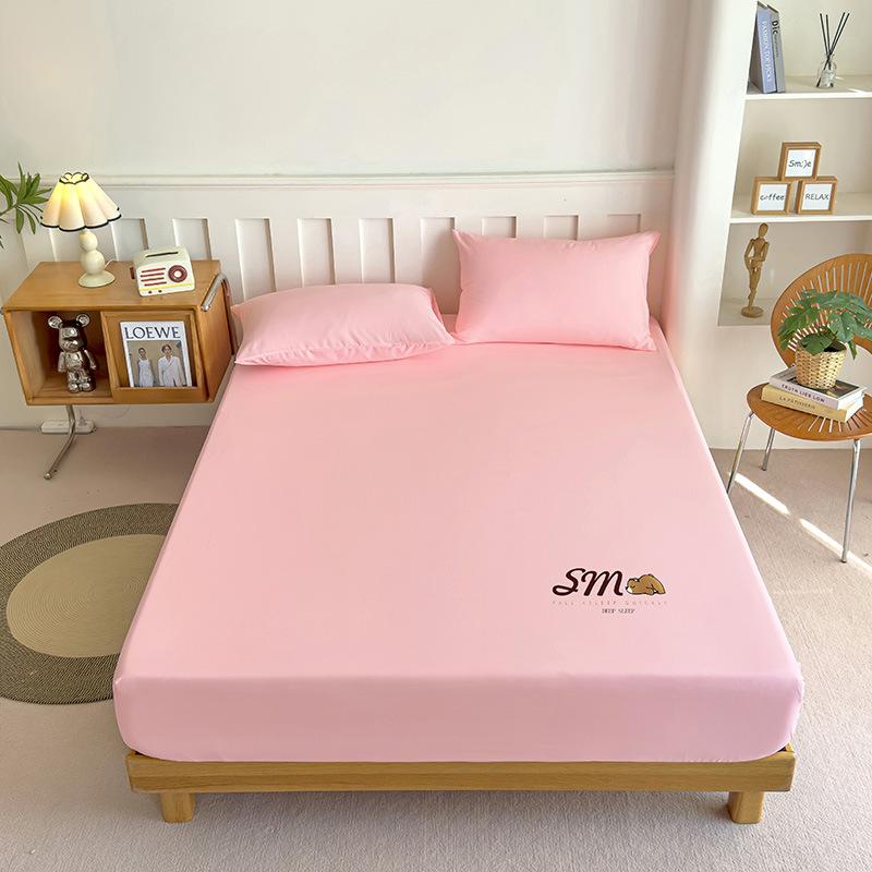 Cartoon Bed Sheet Solid Color Brushed Bed Sheet Washed Cotton Bed Sheet Mattress Protector